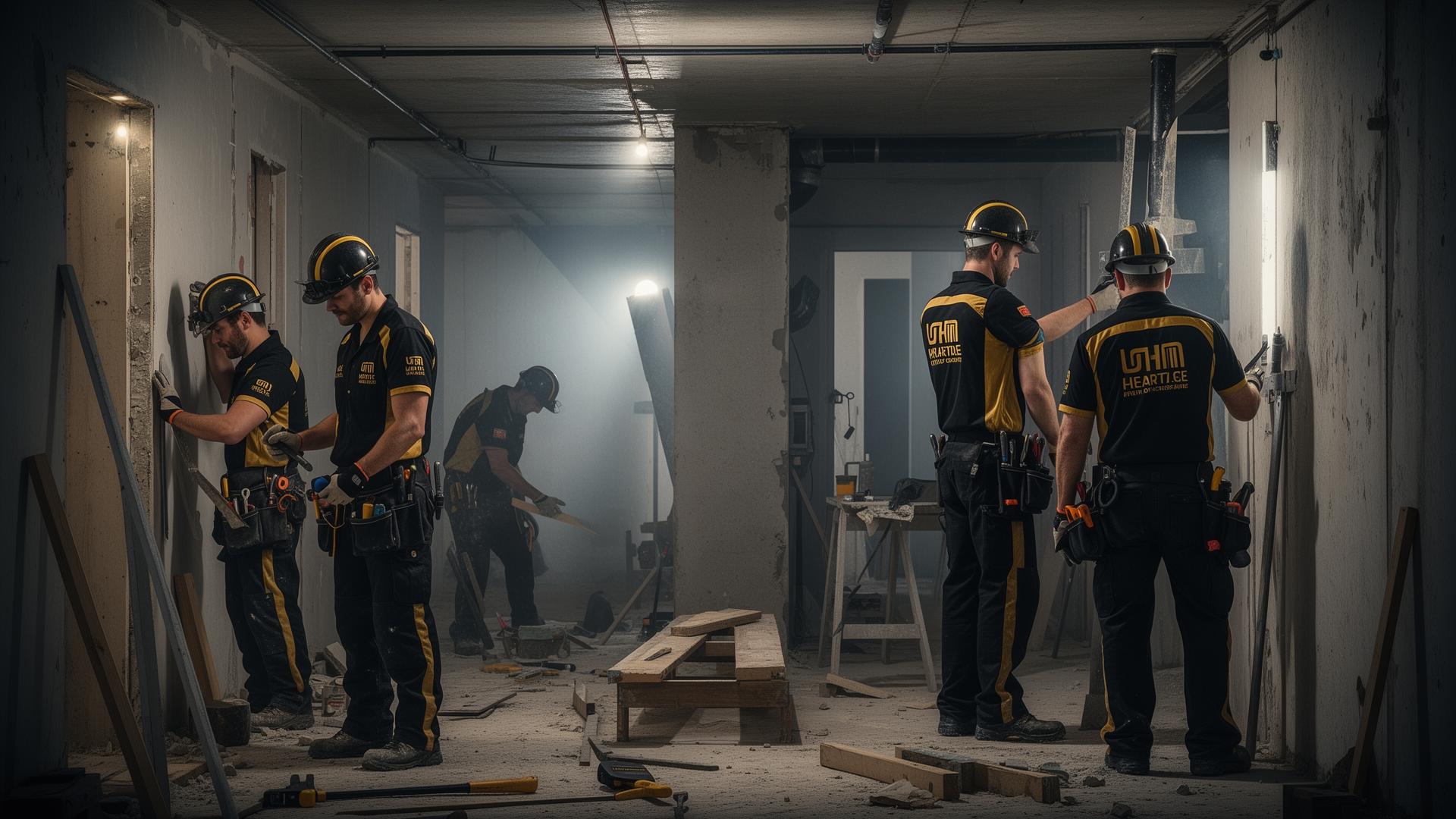 HEN construction crew on a multifamily renovation site